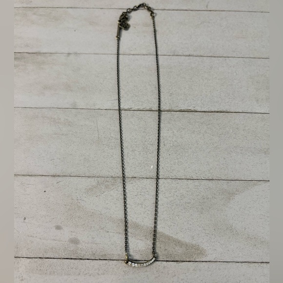 Kendra Scott Whitlee Pendant Necklace Pave Crystal Antique Brass EUC - Picture 3 of 4